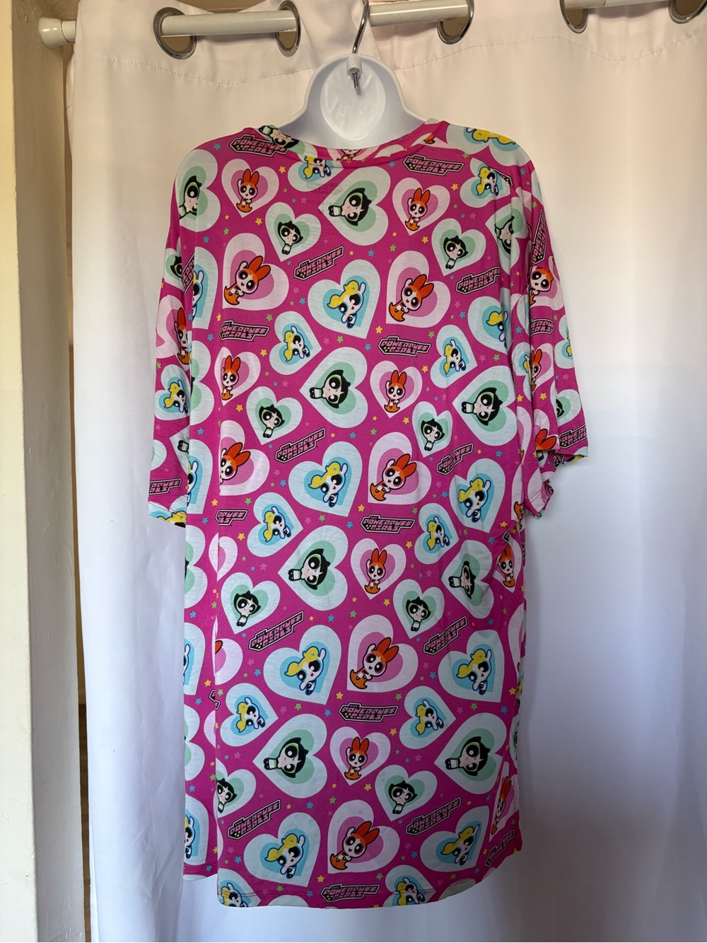 Girls Pink Short Sleeve Cartoon Heart Print Tee